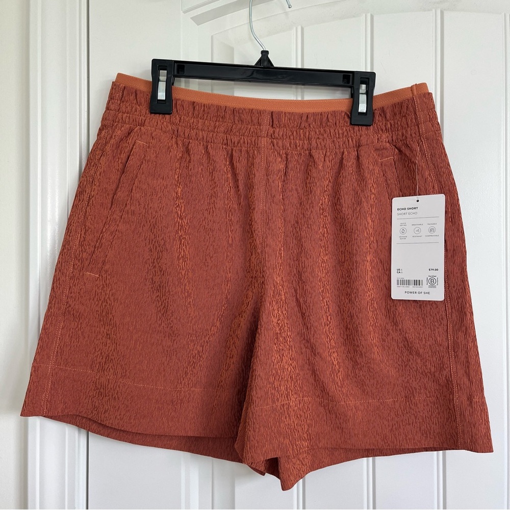 Athleta‎ Women’s Echo Short Burnt Orange 6 active workout outdoors 5 inch